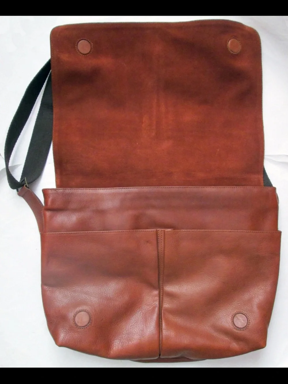 Mulberry Chestnut Leather Messenger Bag with Black Strap